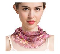 Femme 100% Soie de Mûrier Tour de Cou Faux Col Foulard Écharpe de Cou Cercle Tube Écharpe(#12)