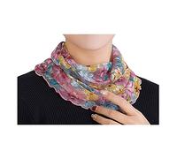 Femme 100% Soie de Mûrier Tour de Cou Faux Col Foulard Écharpe de Cou Cercle Tube Écharpe(#3)