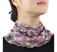 Femme 100% Soie de Mûrier Tour de Cou Faux Col Foulard Écharpe de Cou Cercle Tube Écharpe (#31)