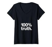 Femme 100% Vérité Chrétienne Authentique T-Shirt avec Col en V