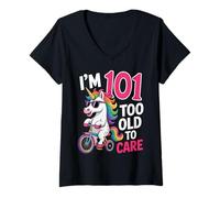 Femme 101 Anniversaire 101 Ans Amusantes Citation Licorne T-Shirt avec Col en V