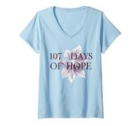 Femme 107 Jours Kamala Harris T-Shirt avec Col en V
