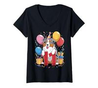 Femme 11e anniversaire garçon fille 11 ans onze berger australien T-Shirt avec Col en V
