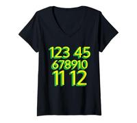 Femme 123 45 678910 11 12 | Street Song Teaches Counting T-Shirt avec Col en V