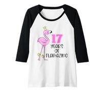 Femme 17 Years of Flamazing Flamingo Design Beach 17th Birthday Manche Raglan