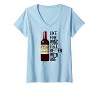 Femme 1958 comme Le Bon VIN, Je M'AMÉLIORE avec L'ÂGE Meme d'anniversaire T-Shirt avec Col en V