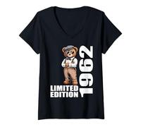 Femme 1962 Édition limitée Ours Anniversaire 1962 Vintage 1962 Rétro T-Shirt avec Col en V