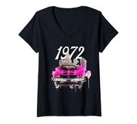 Femme 1972 72 Chevelle SS Tendance Chevys Muscle Voiture Rose T-Shirt avec Col en V