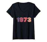 Femme 1973 Pro Roe Pro Choice Women's Droits féministes T-Shirt avec Col en V