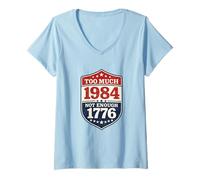 Femme 1984 Dystopian Reference Anti Tyrannie Freedom Loving T-Shirt avec Col en V