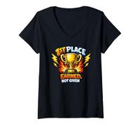 Femme 1ère Place méritée Non donnée, gagnants des équipes T-Shirt avec Col en V