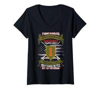 Femme 1st Infantry Division Soldat de Guerre Vétéran The Big Red One T-Shirt avec Col en V
