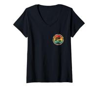 Femme 2 Faces État d'esprit de Santa Monica Californie West Coast T-Shirt avec Col en V