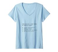 Femme 2 Hard Things Computer Science Programmeur Drôle Coding Meme T-Shirt avec Col en V