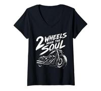 Femme 2 Roues Move The Soul Moto Vélo Cadeau T-Shirt avec Col en V