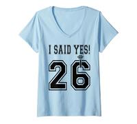 Femme 2026 J'Ai Dit Oui ! La Future mariée Sera fiançailles Bachelorette T-Shirt avec Col en V