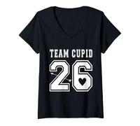 Femme 2026 Team Cupid Valentines Day Sport Jersey Style T-Shirt avec Col en V