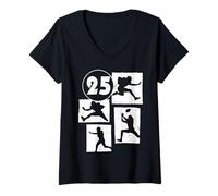 Femme 25e Anniversaire Football américain 25 Ans Homme Femme T-Shirt avec Col en V