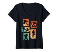 Femme 25e Anniversaire Football américain 25 Ans Homme Femme T-Shirt avec Col en V
