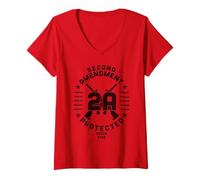Femme 2A - 2e amendement - Droits des armes à feu - AR-15 Bullet T-Shirt avec Col en V