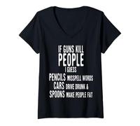 Femme 2e Droit de protéger Trumps You Fear Gun, deuxième amendement T-Shirt avec Col en V