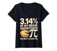Femme 3.14% de Mon Cerveau Comprend Pi Le Reste est Juste Tarte T-Shirt avec Col en V