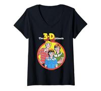 Femme 3-D Retro Sarcastic Retro Vintage Funny Adult Humor T-Shirt avec Col en V