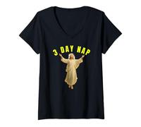 Femme 3 Day Nap Funny Religious Humor Design Christian Jesus Tees T-Shirt avec Col en V