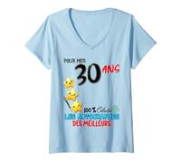 Femme 30 Ans pour Mes 30 Ans Les Autographes des Meilleurs T-Shirt avec Col en V