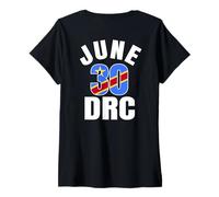 Femme 30 juin RDC Indépendance République démocratique du Congo T-Shirt avec Col en V