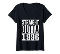 Femme 30th Birthday Gifts Straight Outta 1996 Vintage 30 Years Old T-Shirt avec Col en V