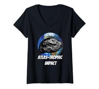 Femme 31/Atlas Earth, Atlas-Trophic Funny Solar Comet Asteroid T-Shirt avec Col en V