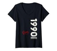 Femme 35e anniversaire cadeaux homme mai millésime 1990 T-Shirt avec Col en V