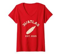 Femme 3I/Atlas Astronome Interstellaire Comète OVNI Sonde Alien Rouge T-Shirt avec Col en V
