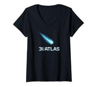 Femme 3i Atlas Astronome interstellaire Comète OVNI Vaisseau mère Extraterrestre T-Shirt avec Col en V