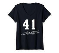 Femme 4 1 Meme Funny Four One Saying Hands Lt T-Shirt avec Col en V