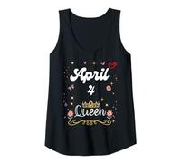 Femme 4 Avril Queen Born on April 4th Birthday Girl Women Débardeur