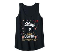 Femme 4 mai Queen Born on May 4th Birthday Girl Women Débardeur
