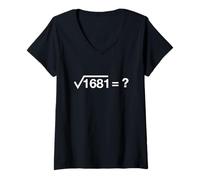 Femme 41 mème Racine carrée de 1681 Math Funny Gen Z Slang 4 1 67 T-Shirt avec Col en V