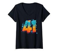 Femme 41 Stone and Fire Four One | Gen Alpha Slang | Meme T-Shirt avec Col en V