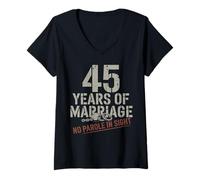 Femme 45 Years Of Marriage celebrating 45 years of marriage T-Shirt avec Col en V