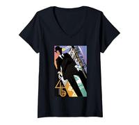 Femme 45e Anniversaire de Pink Floyd « J'aurais aimé Que tu sois là » T-Shirt avec Col en V, Noir, L