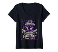 Femme 45th Birthday Queen Chapter 45 Fabulous Since 1981 Women T-Shirt avec Col en V
