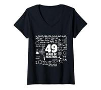 Femme 49e Anniversaire 49 Ans drôle Chimie Nerd Humour Geek T-Shirt avec Col en V