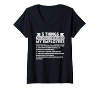 Femme 5 choses que vous devez savoir sur mes employés T-Shirt avec Col en V