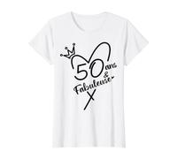 Femme 50 Ans Et Fabuleuse Cadeau Anniversaire Femme Cinquantaine T-Shirt Graphique avec Valeur