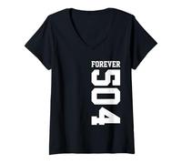 Femme 504 Code régional New Orleans Louisiana Metairie LA Kenner LA T-Shirt avec Col en V