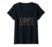 Femme 50th Birthday Vintage 50 Year Old Est 1975 Limited Edition T-Shirt avec Col en V