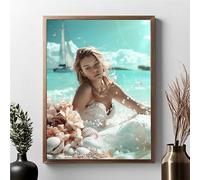 Femme 5D DIY Diamond Painting Fleur Peinture Diamant Adulte, DIY Broderie Diamant Strass Cristal Point de Croix Painting pour Adultes, Enfants, Murale Cadeau Décoration Lntérieur (60x80cm) JPF O-0