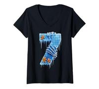 Femme 6-7 67 Six Seven Funny Gingerbread Meme Zombie Ice Number T-Shirt avec Col en V